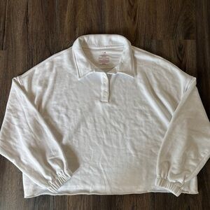White Long Sleeve Collared Shirt